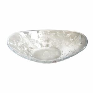 Lalique glass centerpiece Champs-Élysées leaves oval clear